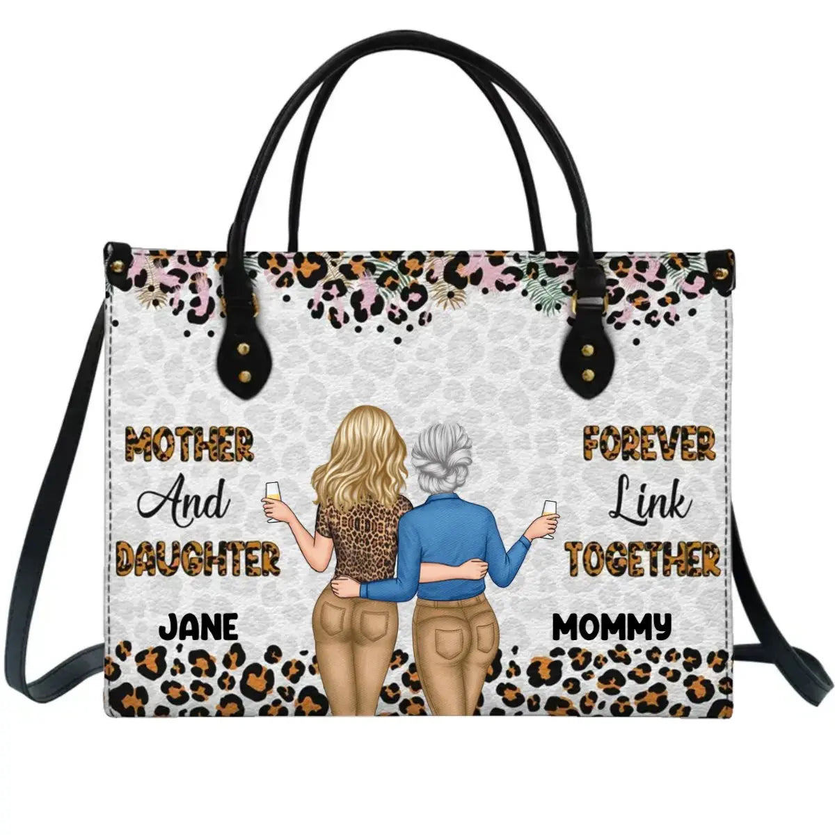 Mother - Like Mother Like Daughter Oh Crap - Personalized Leather Bag (VT) Leather Handbag The Next Custom Gift