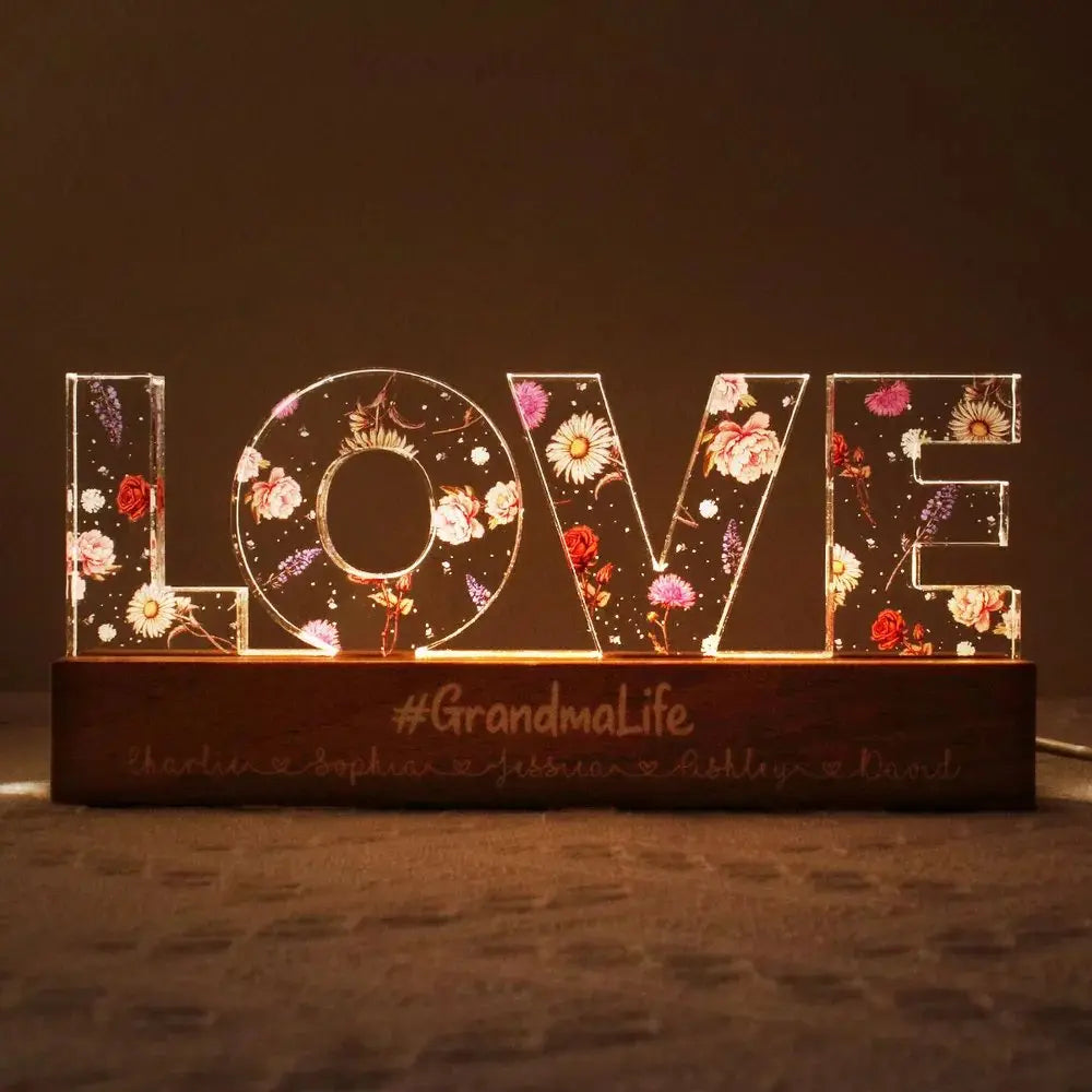 Mother - Love Grows Here - Personalized LED Night Light (HJ) LED Night Light The Next Custom Gift