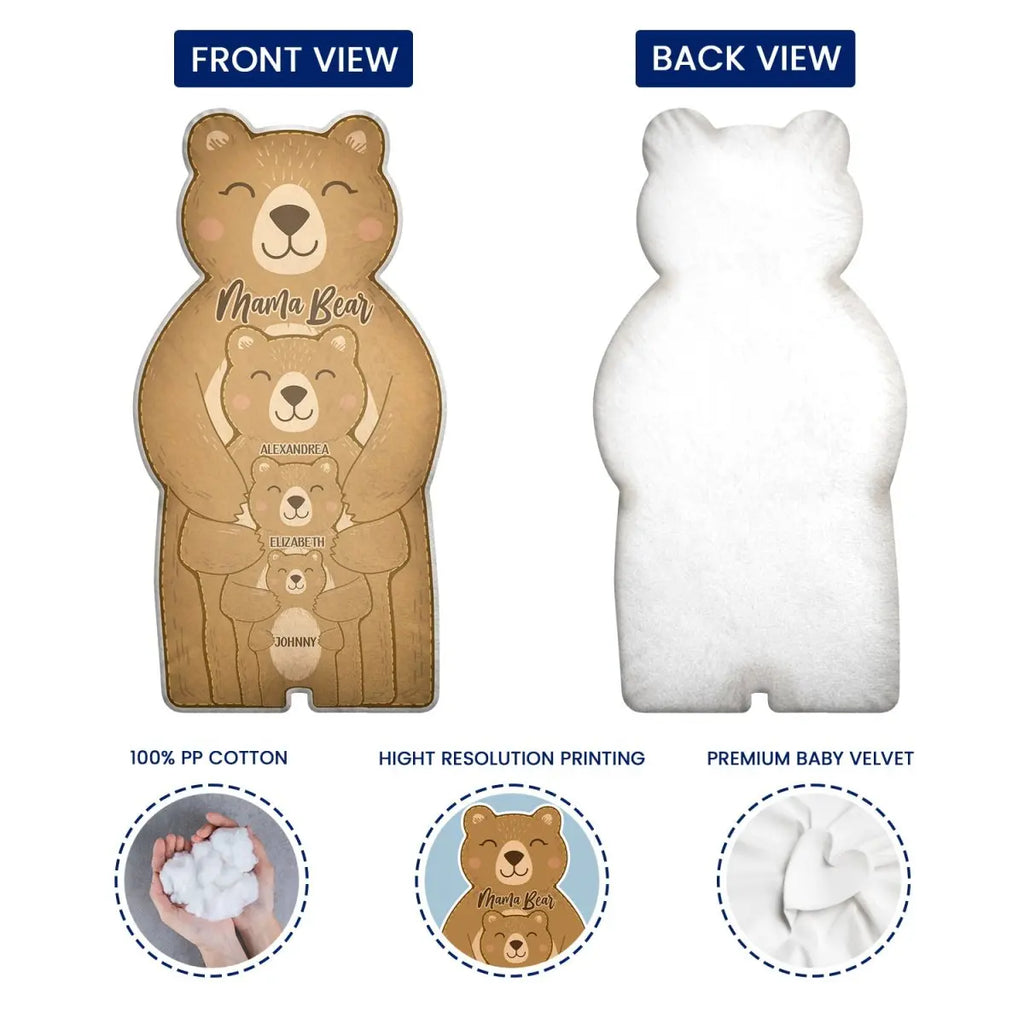 Mother - Mama Bear And Bear Cubs - Personalized Pillow - The Next Custom Gift  Pillow