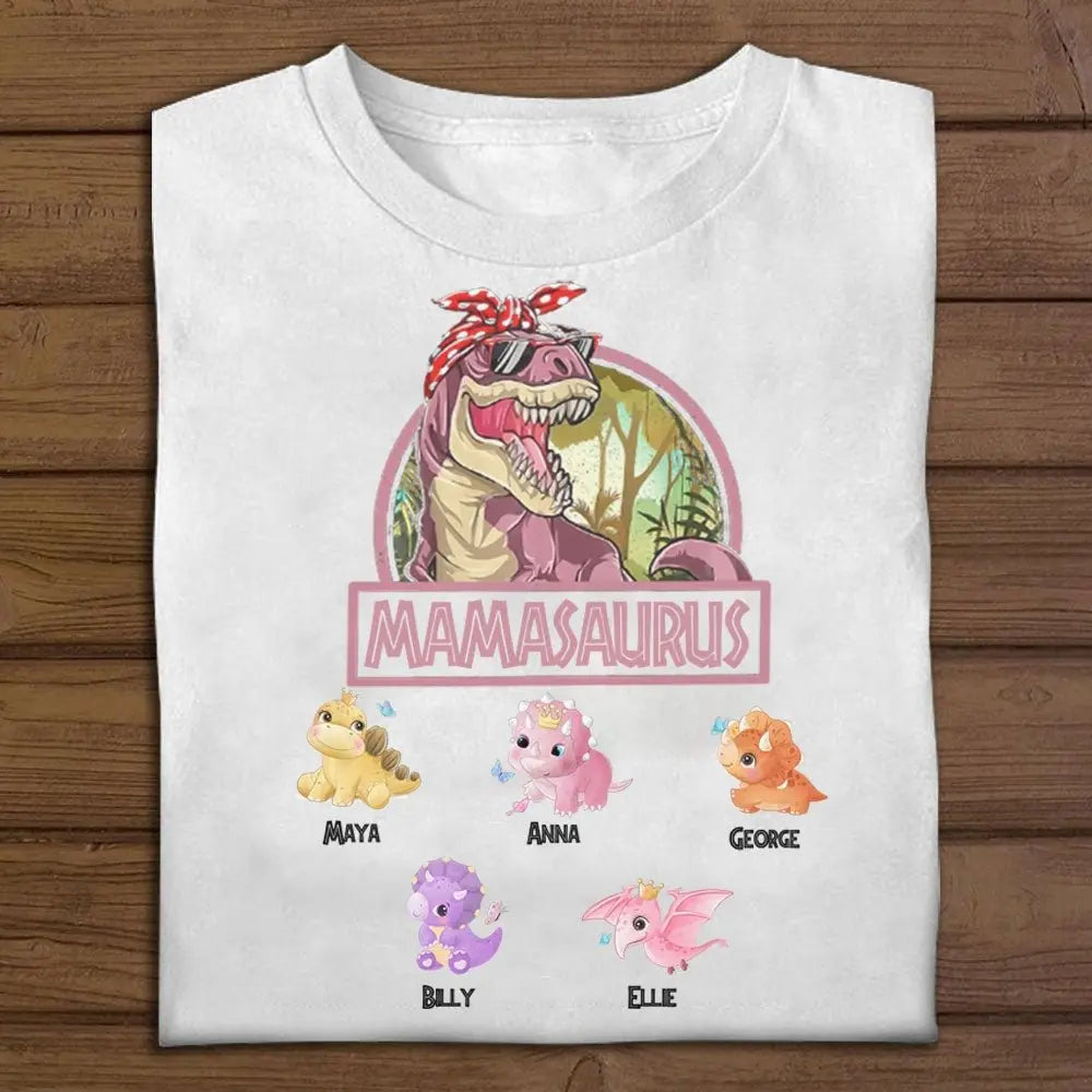 Mother- Mamasaurus Dinosaur - Personalized T-Shirt Shirts & Tops The Next Custom Gift