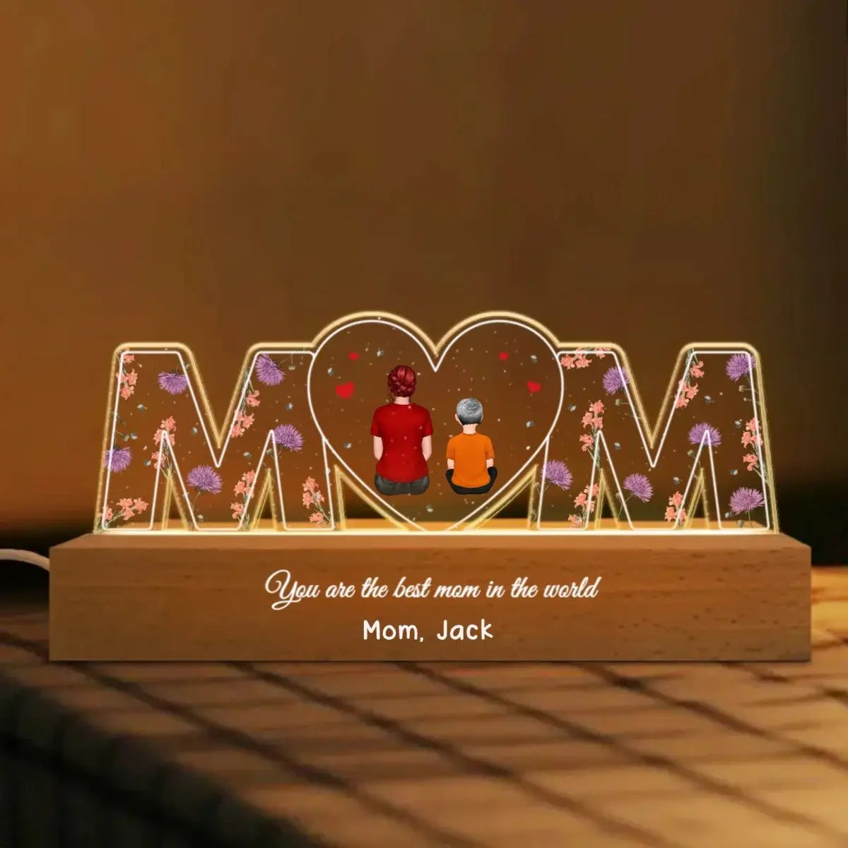 Mother - Mom Everything I Am Is Because Of You - Personalized LED Night Light LED Night Light The Next Custom Gift