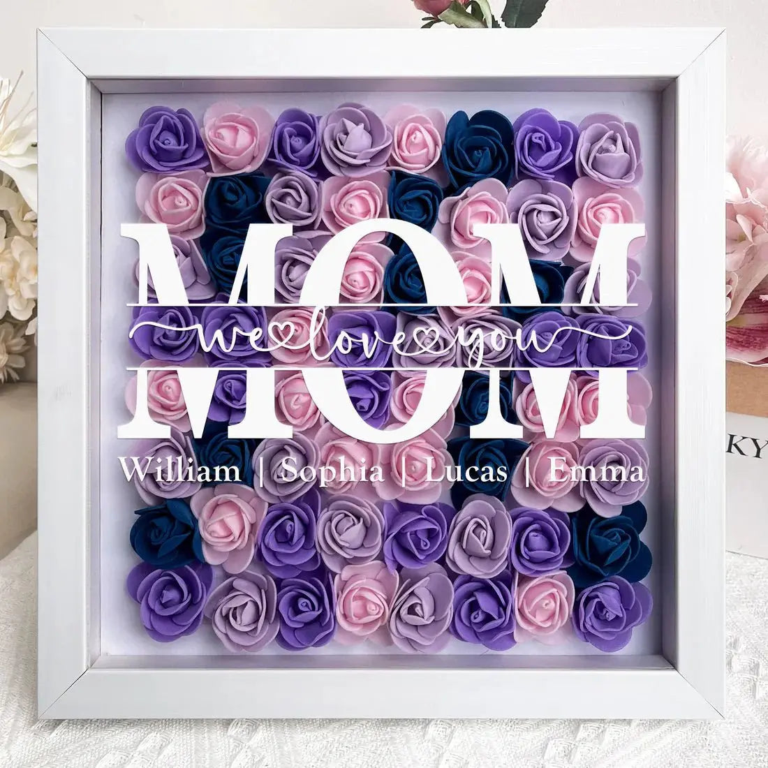 Mother - Mom Gift We  Love You - Personalized Flower Shadow Box (TL) Tumbler The Next Custom Gift