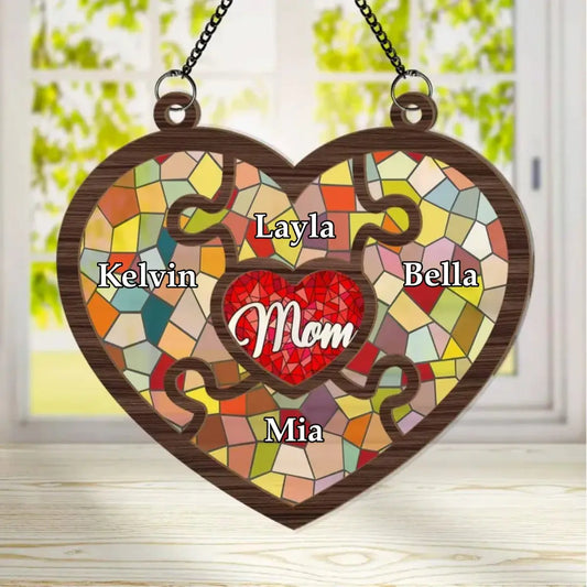 Mother - Mom Hold Us All - Personalized Window Hanging Suncatcher Ornament Hanging Suncatcher Ornament The Next Custom Gift