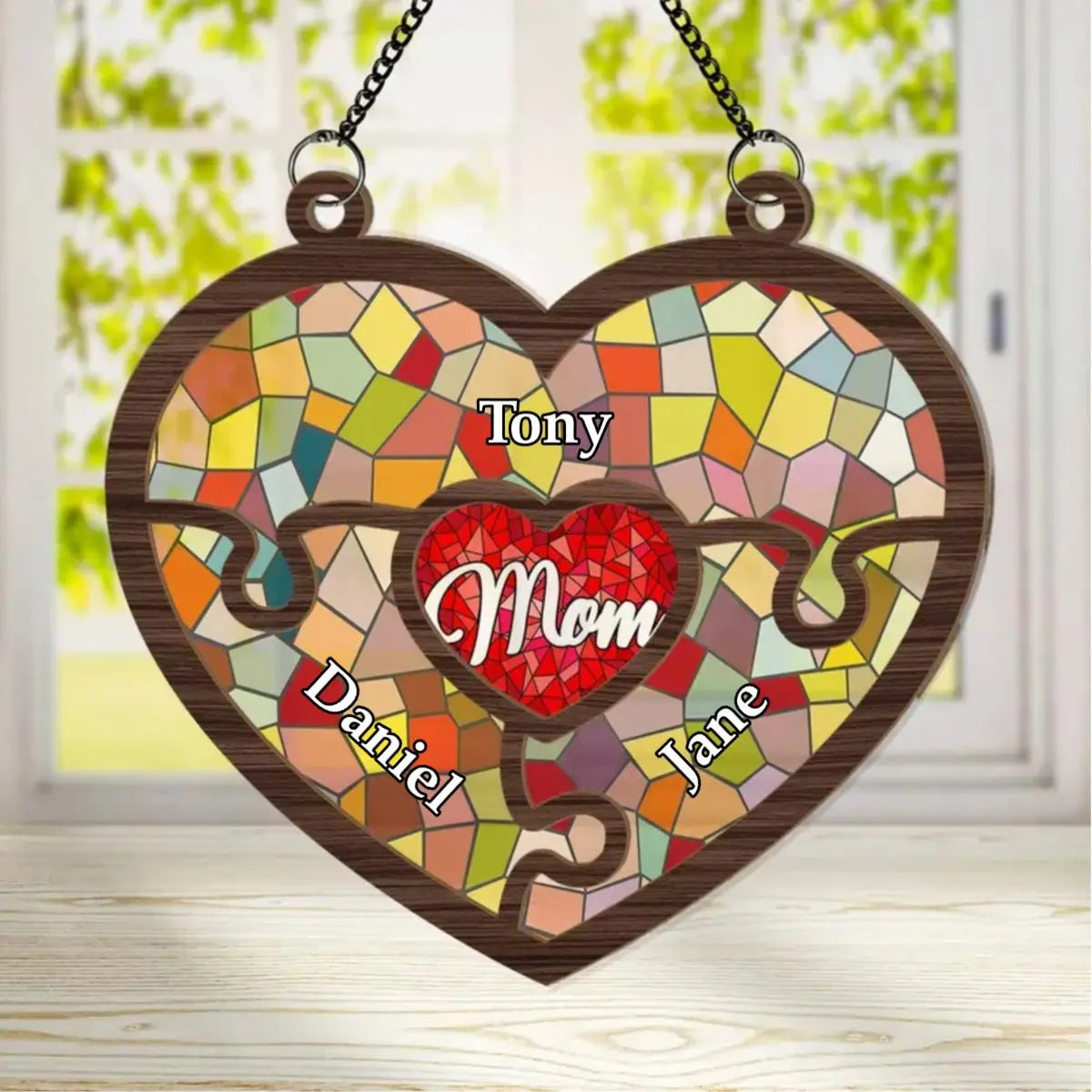 Mother - Mom Hold Us All - Personalized Window Hanging Suncatcher Ornament Hanging Suncatcher Ornament The Next Custom Gift