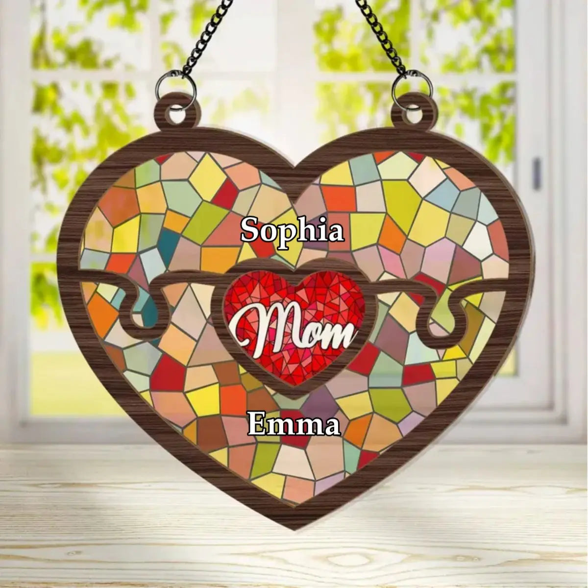 Mother - Mom Hold Us All - Personalized Window Hanging Suncatcher Ornament Hanging Suncatcher Ornament The Next Custom Gift