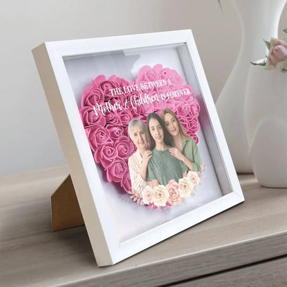 Mother - Mother And Daughter Forever Linked Together - Personalized Flower Shadow Box Personalized Flower Shadow Box The Next Custom Gift