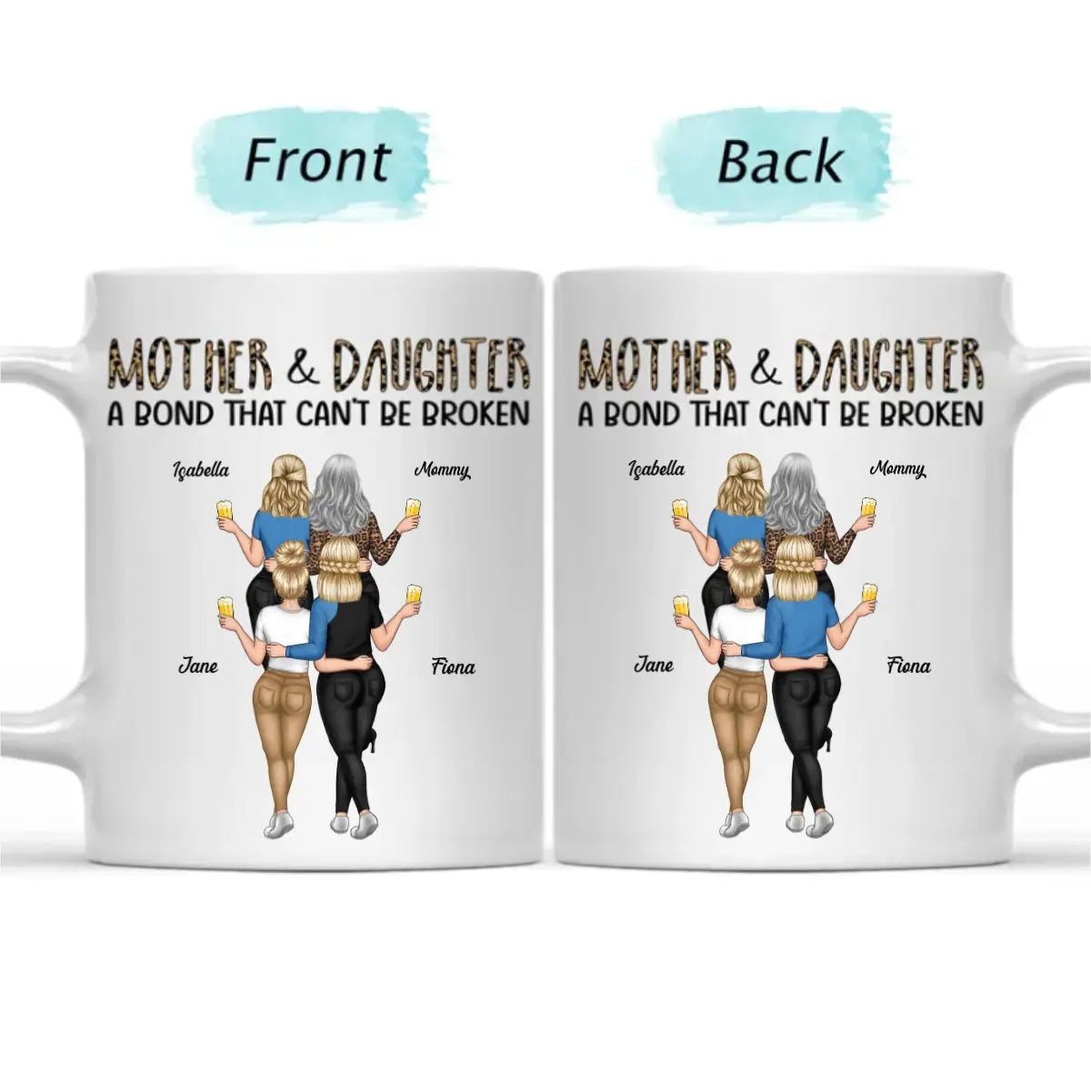 Mother - Mother & Daughters A Bond That Can't Be Broken - Personalized Mug (VT) mug The Next Custom Gift