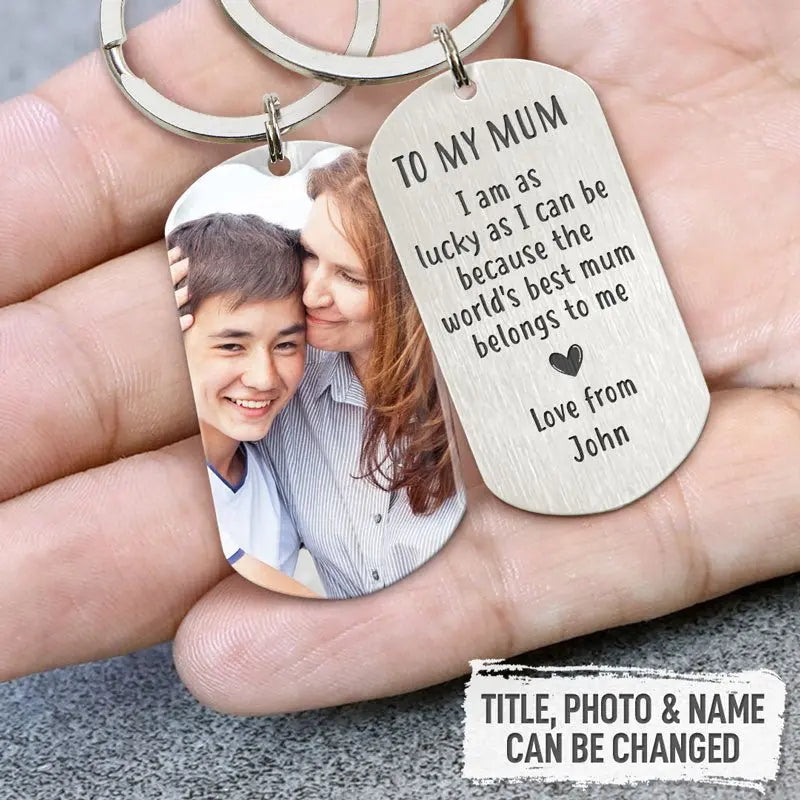 Mother - The World's Best Mom Belongs To Me - Personalized Keychain (HJ) Keychain The Next Custom Gift