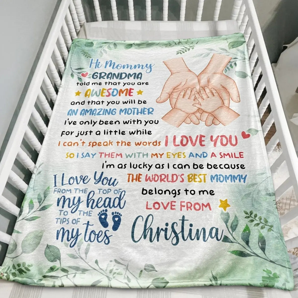 Mother - The World's Best Mommy I Love You New Mom Gift Baby Shower - Personalized Blanket Blanket The Next Custom Gift