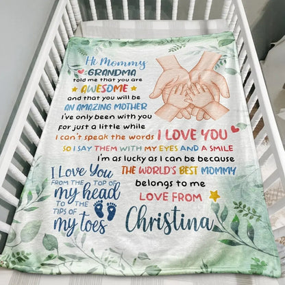 Mother - The World's Best Mommy I Love You New Mom Gift Baby Shower - Personalized Blanket Blanket The Next Custom Gift