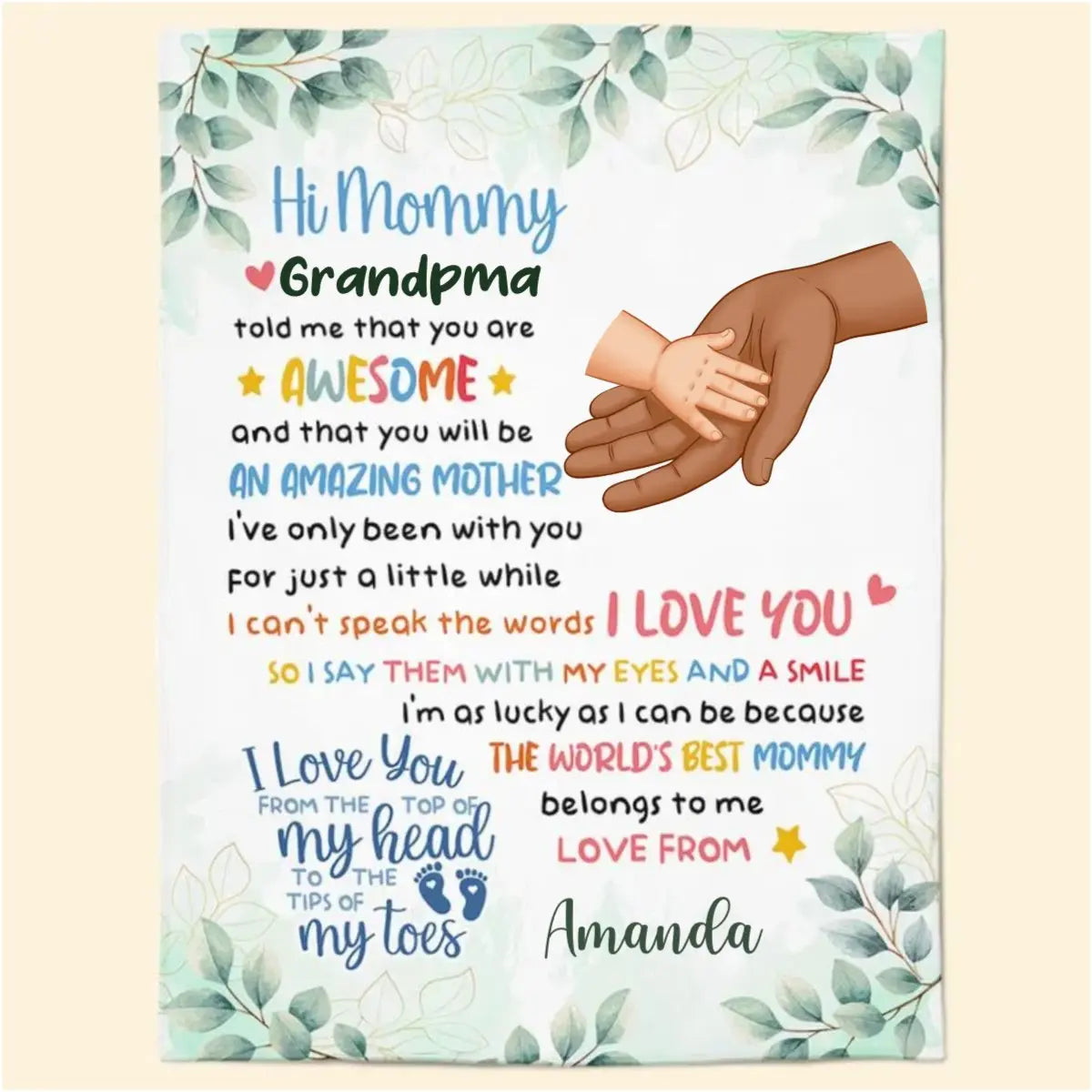 Mother - The World's Best Mommy I Love You New Mom Gift Baby Shower - Personalized Blanket Blanket The Next Custom Gift