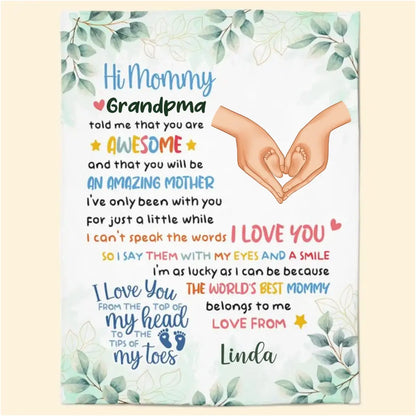 Mother - The World's Best Mommy I Love You New Mom Gift Baby Shower - Personalized Blanket Blanket The Next Custom Gift