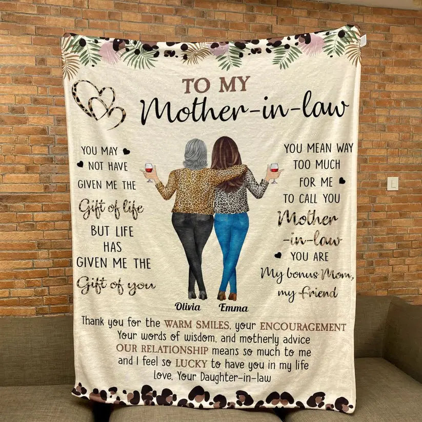 Mother - To My Mother In Law Has Given Me The Gift Of You - Personalized Blanket Blanket The Next Custom Gift