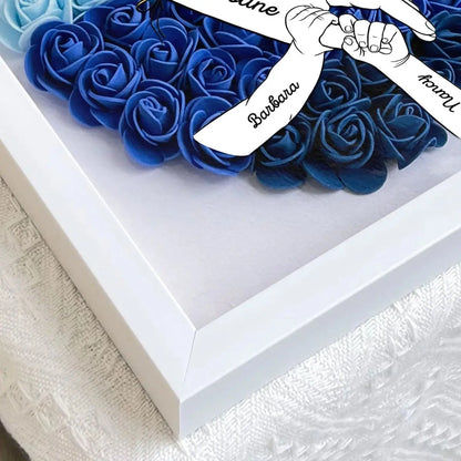 Mother - We Love You Mommy Hand Holding - Personalized Flower Shadow Box (HJ) Personalized Flower Shadow Box The Next Custom Gift