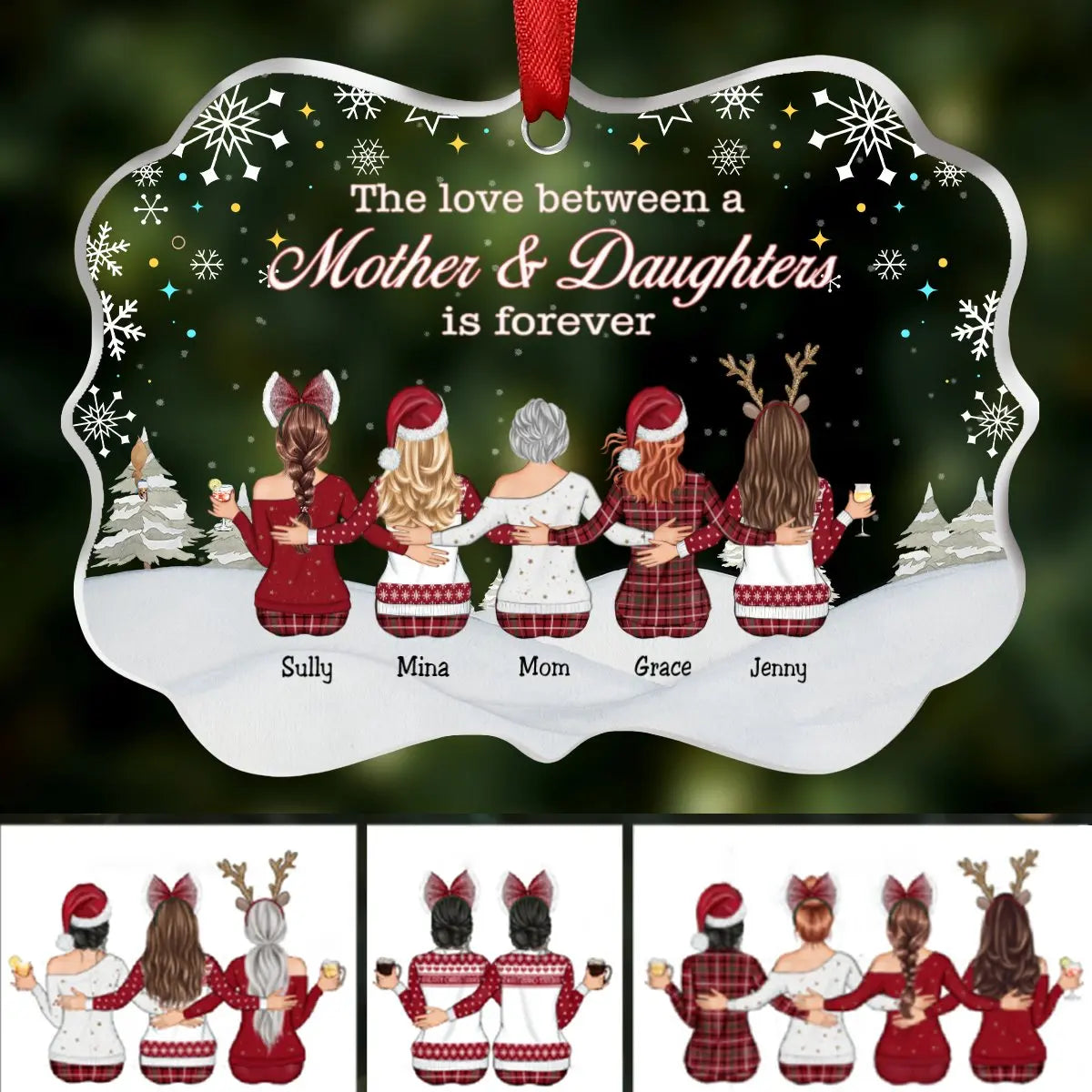 Mother & Daughter - The Love Between Mother And Daughters Is Forever - Personalized Transparent Ornament