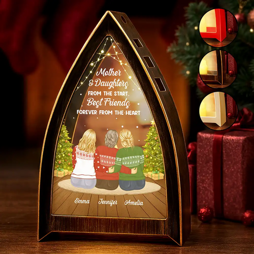 Mother & Daughters Forever From The Heart - Personalized Tabletop Lantern Light