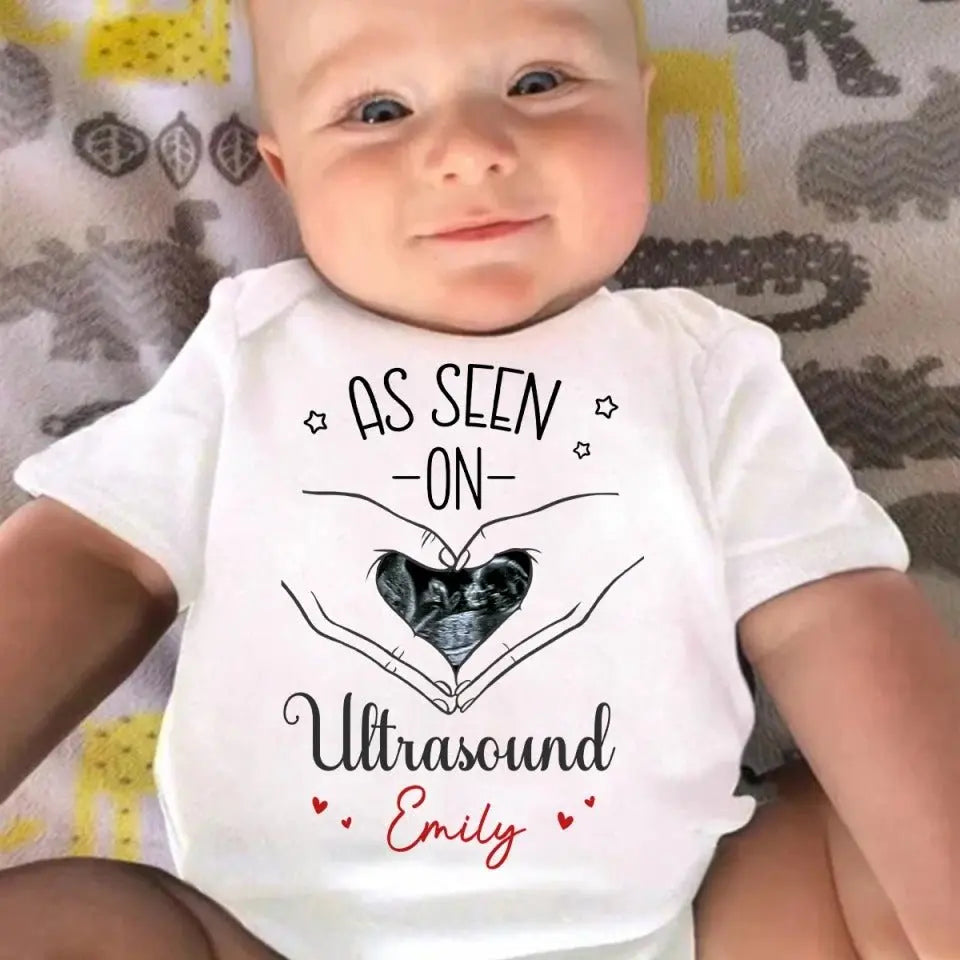 Mother's Day - As Seen On Ultrasound - Personalized Upload Photo Baby Onesie  The Next Custom Gift