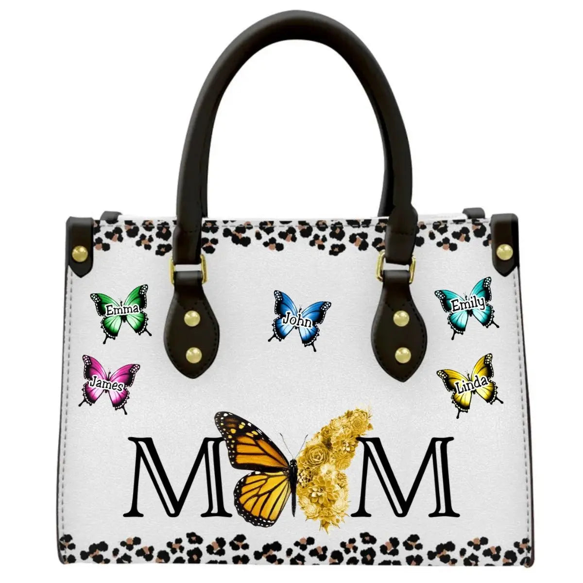 Mother's Day - Gift For Woman Leopard Butterfly - Personalized Leather Bag  The Next Custom Gift