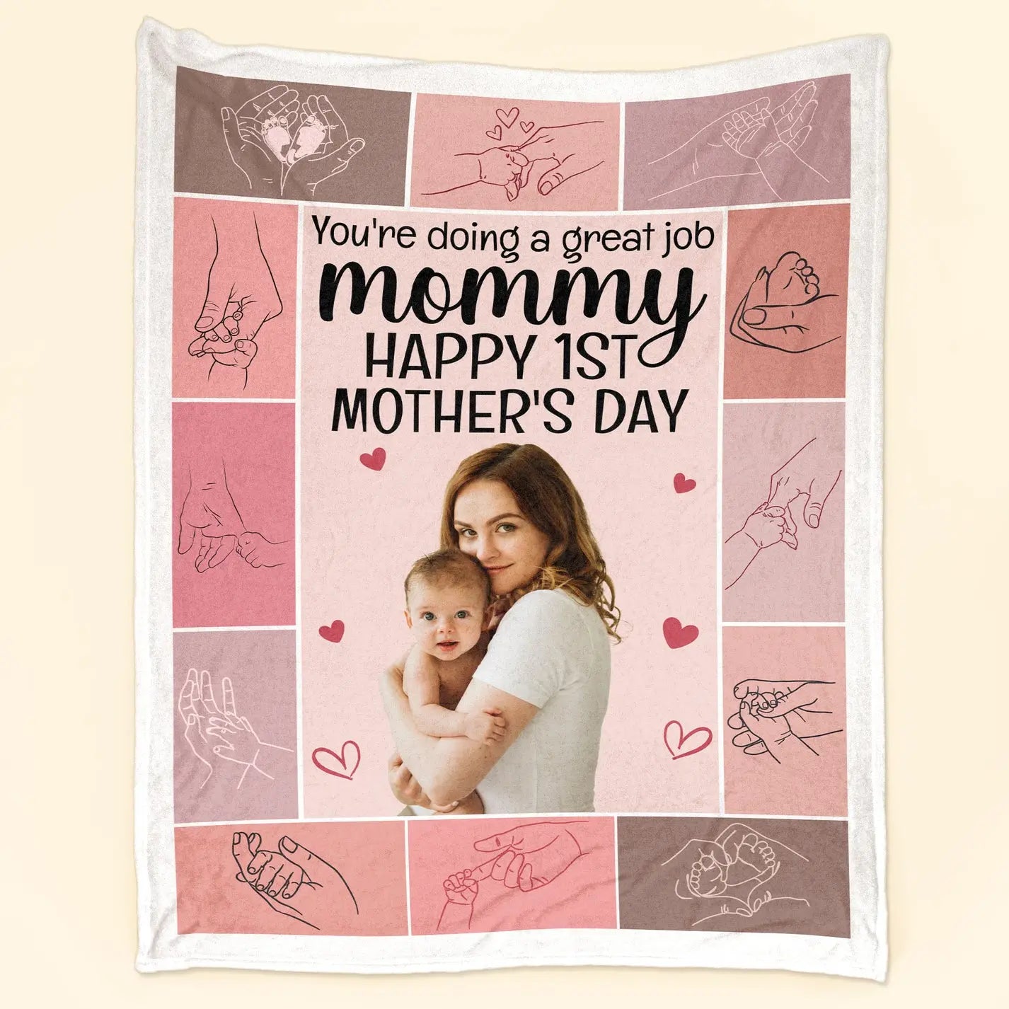 Mother's Day - Happy 1St Mother's Day - Personalized Photo Blanket (LH) The Next Custom Gift