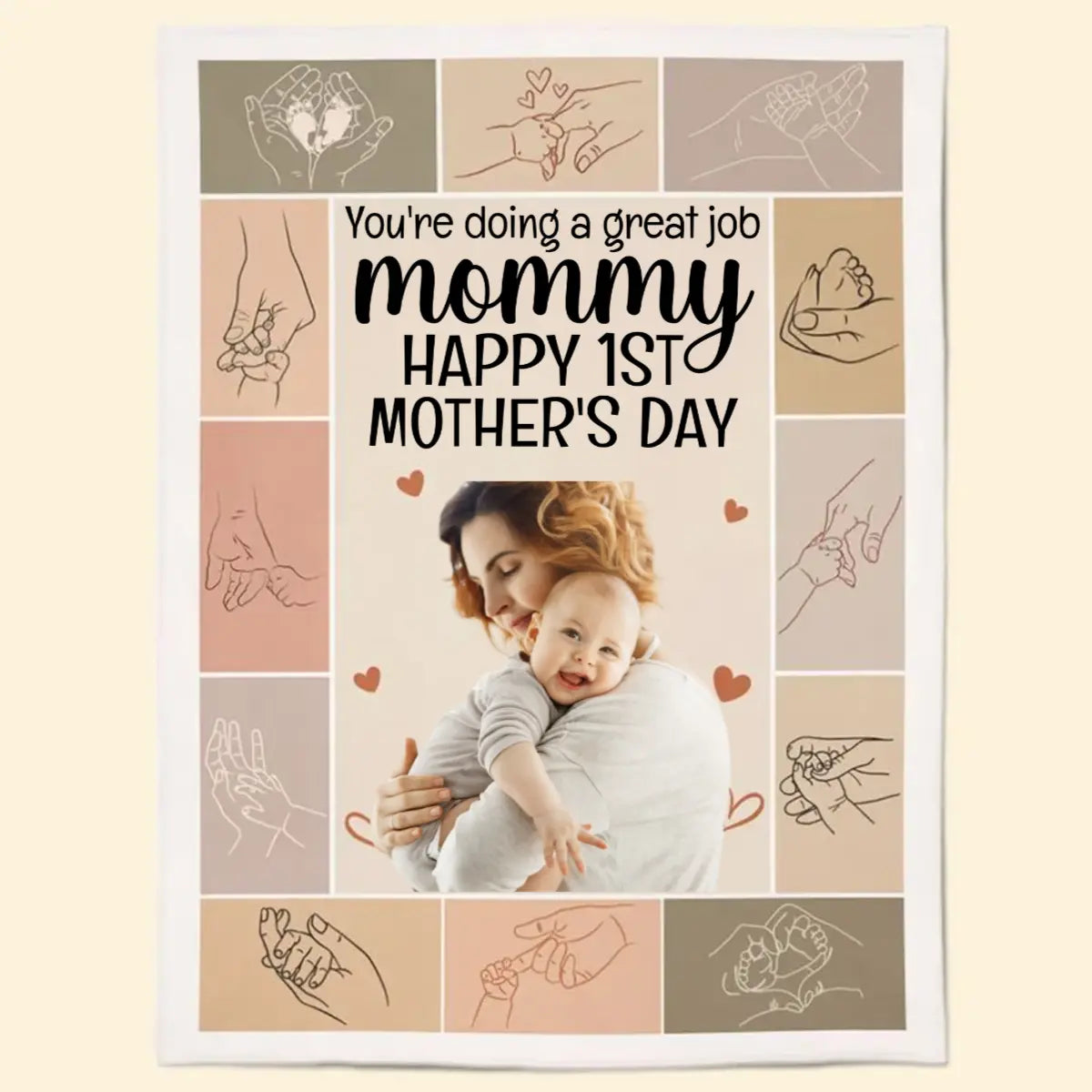 Mother's Day - Happy 1St Mother's Day - Personalized Photo Blanket (LH) The Next Custom Gift