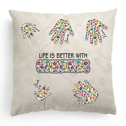 Mother's Day - Life Is Better With Grandkids - Personalized Pillow