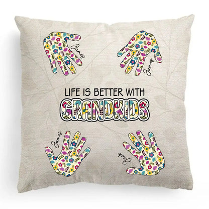 Mother's Day - Life Is Better With Grandkids - Personalized Pillow