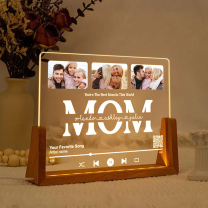 Customize with a Song That Speaks Your Heart, Personalized Photo LED Night Light, Mother's Day Gift for Mom, Scannable QR Code
