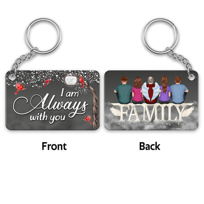 Cardinal Moon Night Always With You Whole Family Memorial Remembrance Gift Personalized Acrylic Keychain