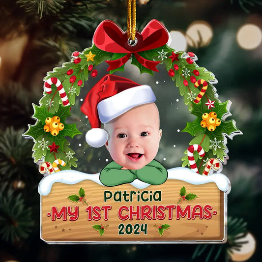 My 1st Christmas - Personalized Babys Photo First Christmas Ornament ornament The Next Custom Gift