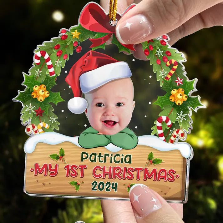 My 1st Christmas - Personalized Babys Photo First Christmas Ornament ornament The Next Custom Gift