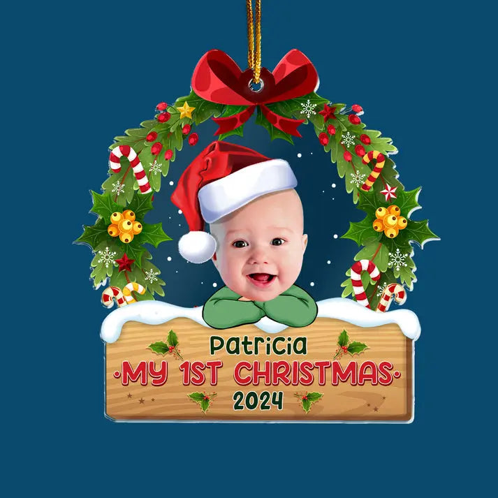 My 1st Christmas - Personalized Babys Photo First Christmas Ornament ornament The Next Custom Gift