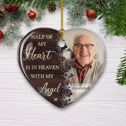 My Angel In Heaven - Personalized Custom Heart Ceramic Ornament ornament The Next Custom Gift