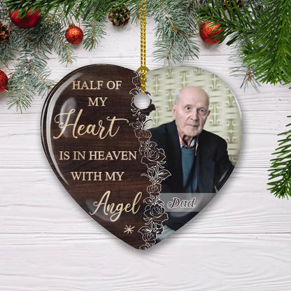 My Angel In Heaven - Personalized Custom Heart Ceramic Ornament ornament The Next Custom Gift