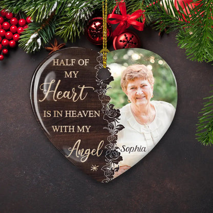 My Angel In Heaven - Personalized Custom Heart Ceramic Ornament ornament The Next Custom Gift