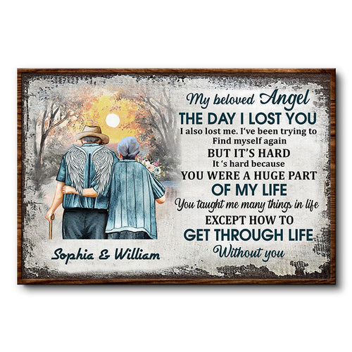 My Beloved Angel Widow Old Couple - Memorial Gift - Personalized Custom Poster