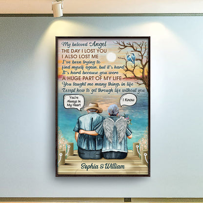 My Beloved Angel Widow Sympathy Old Couple - Memorial Gift - Personalized Custom Poster