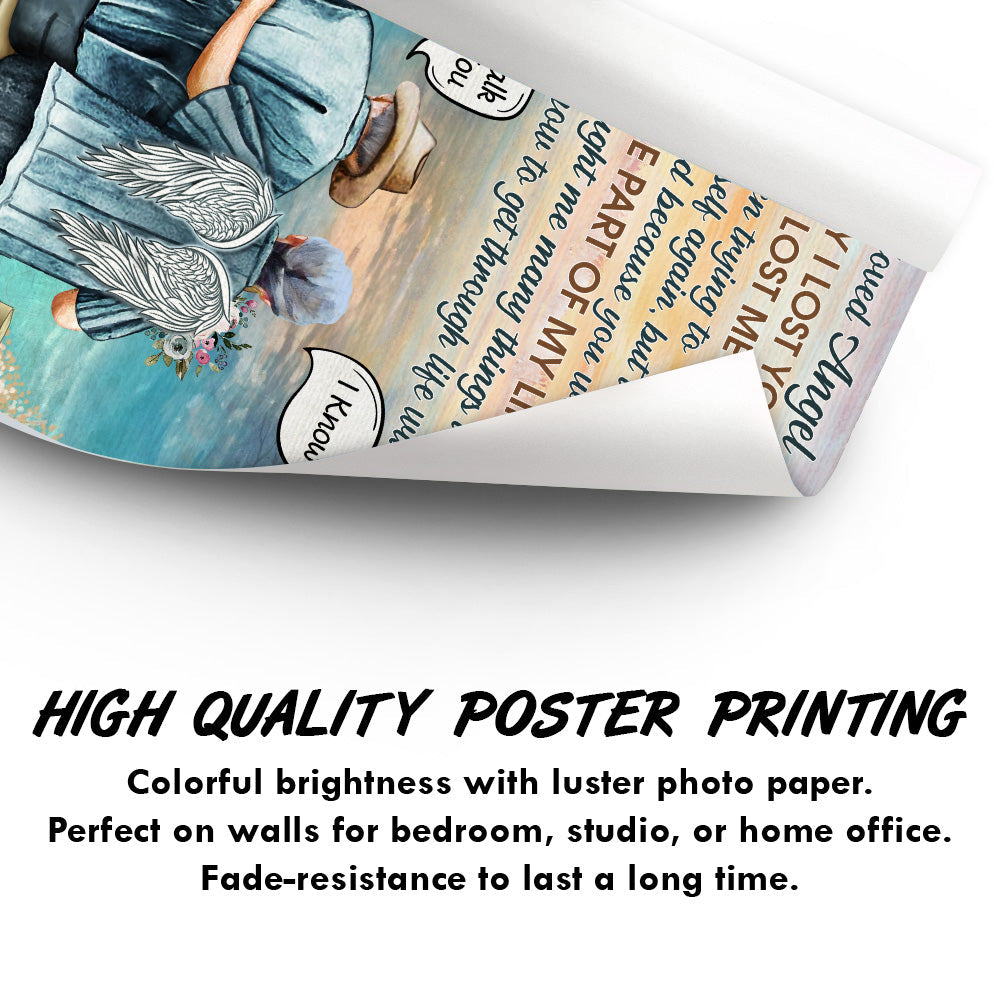 My Beloved Angel Widow Sympathy Old Couple - Memorial Gift - Personalized Custom Poster