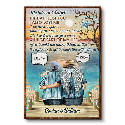 My Beloved Angel Widow Sympathy Old Couple - Memorial Gift - Personalized Custom Poster