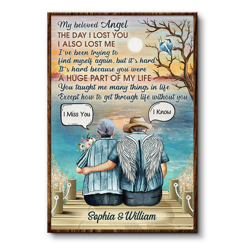 My Beloved Angel Widow Sympathy Old Couple - Memorial Gift - Personalized Custom Poster