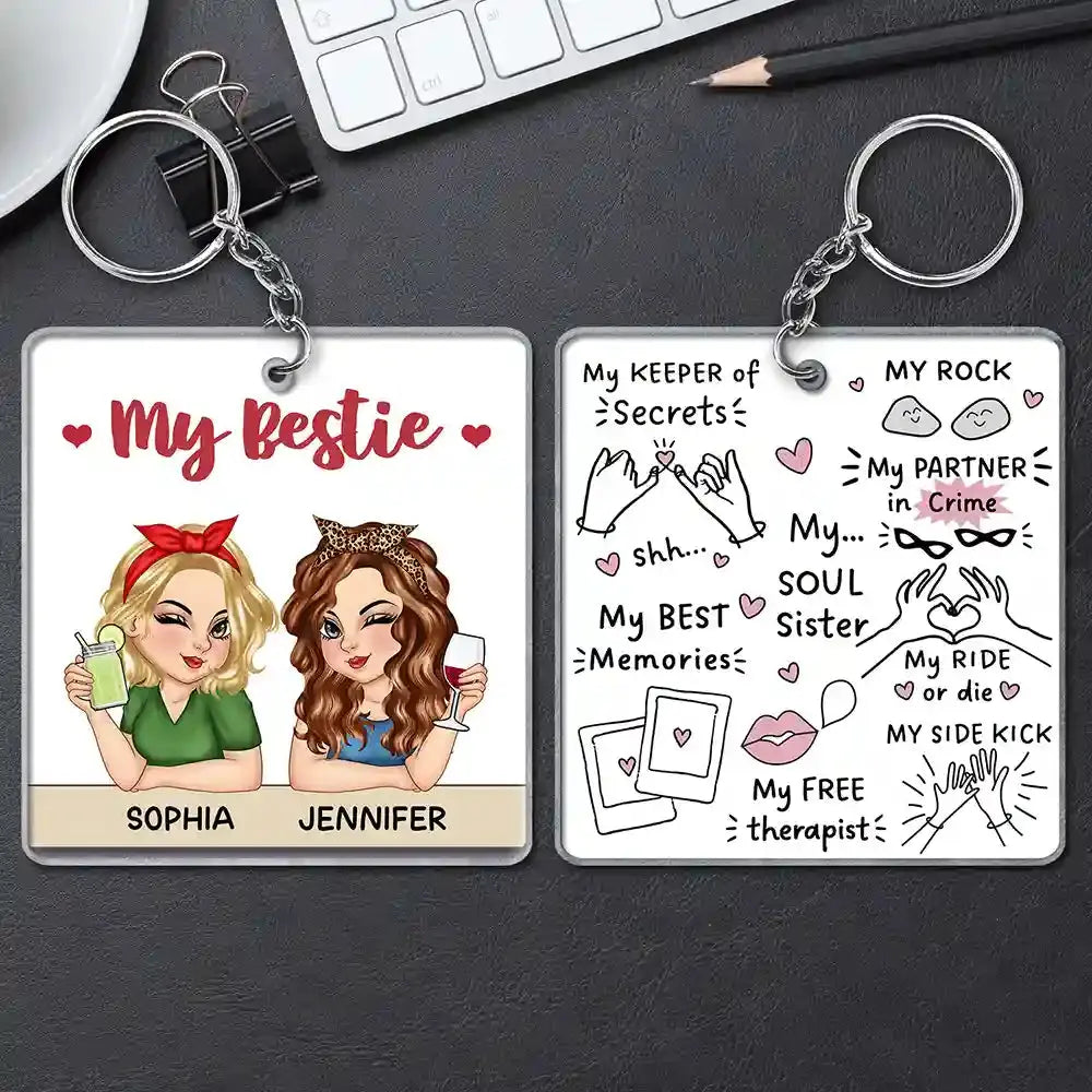 My Bestie My Soul Sister - Personalized Acrylic Keychain Keychain The Next Custom Gift