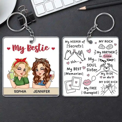 My Bestie My Soul Sister - Personalized Acrylic Keychain Keychain The Next Custom Gift