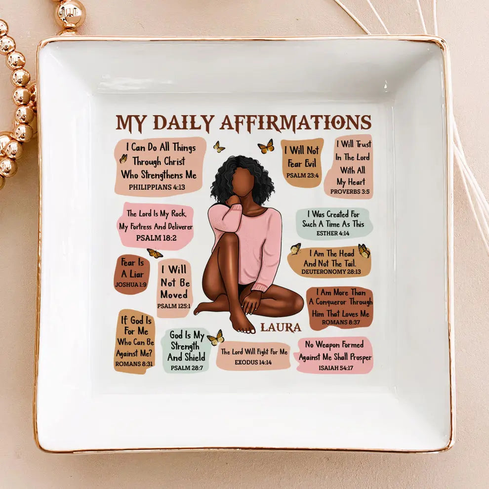 My Daily Affirmation Christian Bible Verse - Personalized Jewelry Dish Dish The Next Custom Gift