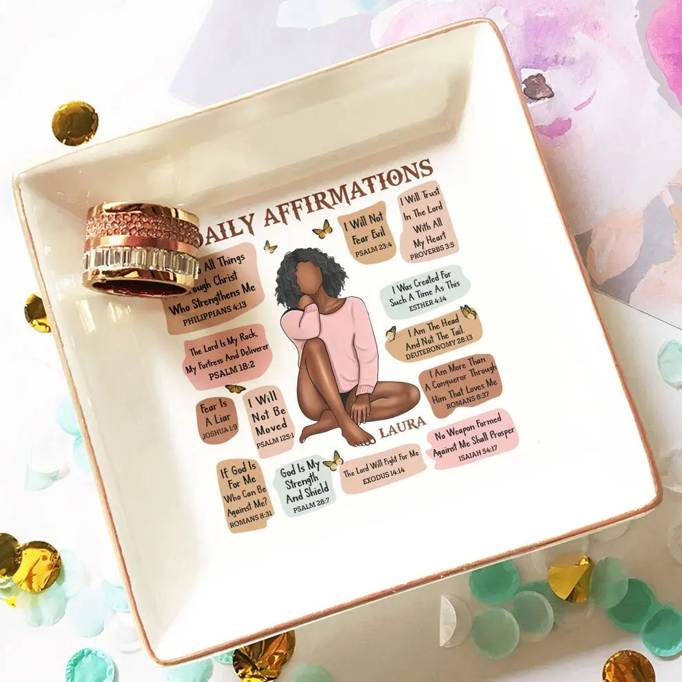 My Daily Affirmation Christian Bible Verse - Personalized Jewelry Dish Dish The Next Custom Gift