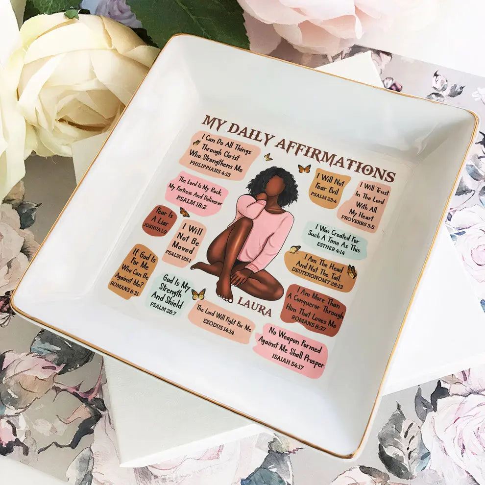 My Daily Affirmation Christian Bible Verse - Personalized Jewelry Dish Dish The Next Custom Gift