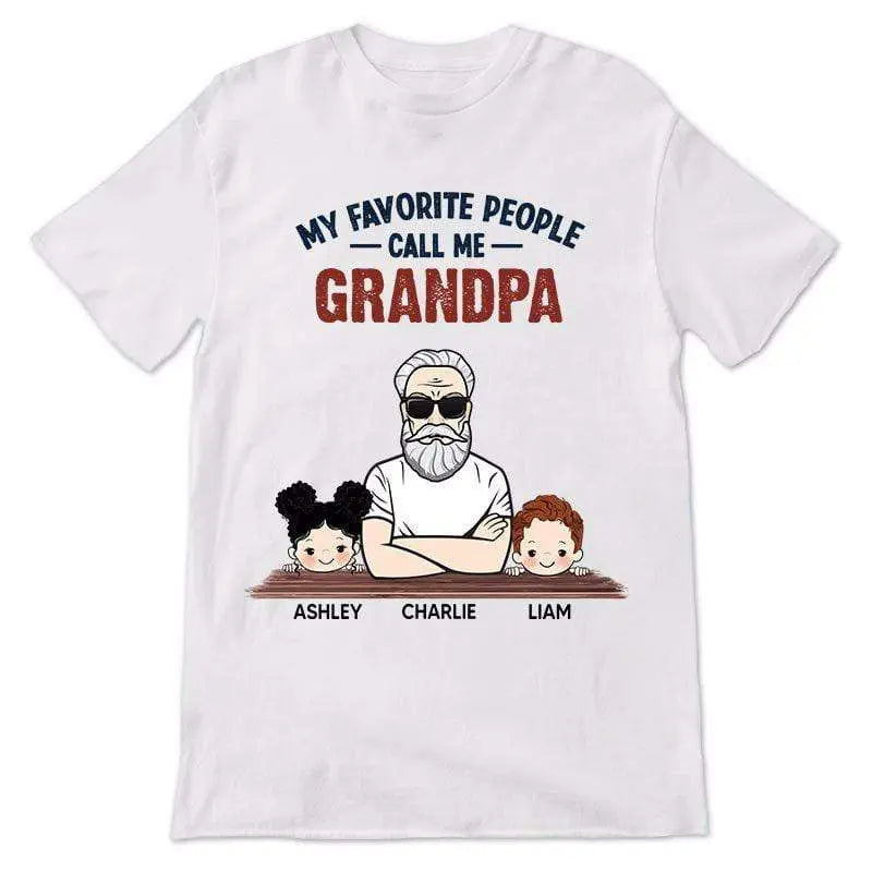 My Favorite People Call Me Grandpa Man And Kids Personalized Shirt Shirts & Tops The Next Custom Gift