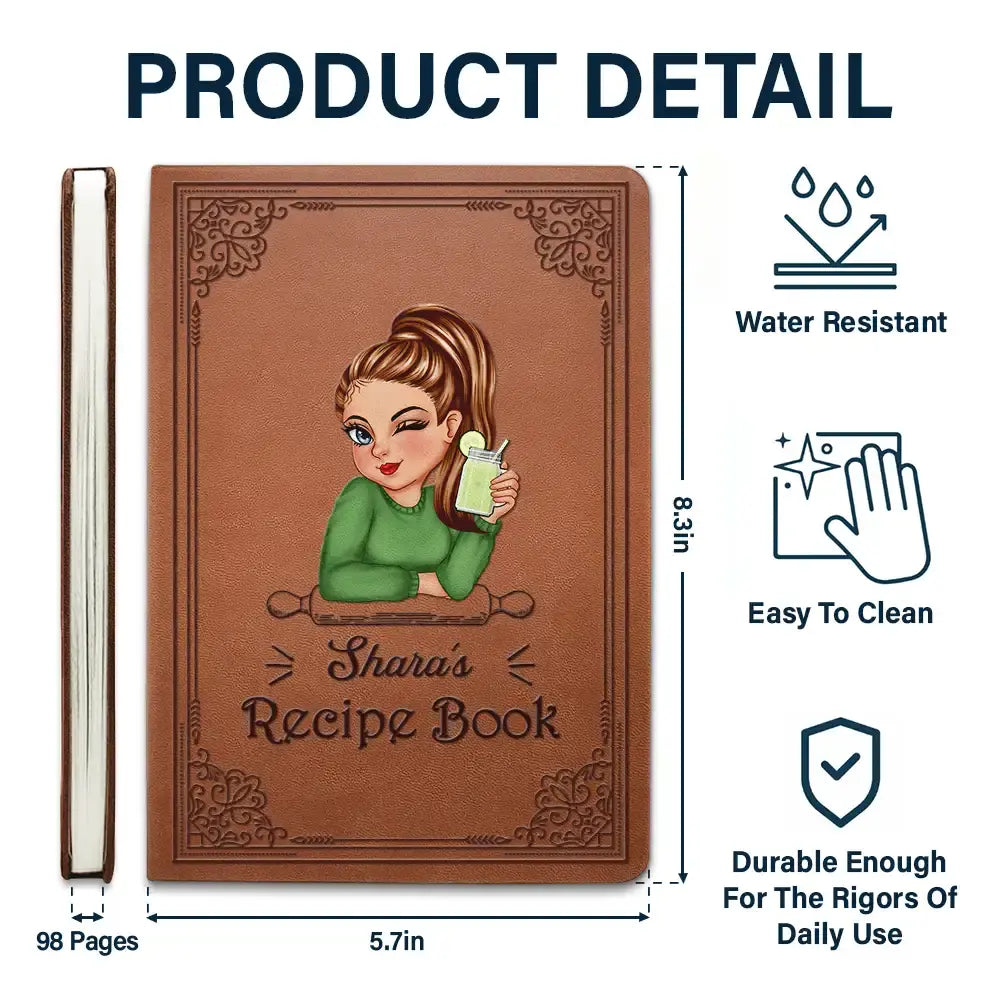 My Leather Recipe Cookbook - Personalized Leather Journal Leather Journal The Next Custom Gift