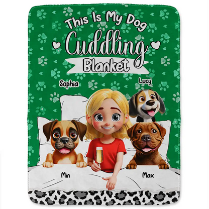 My Dog Cuddling Blanket - Personalized Fleece Blanket, Sherpa Blanket