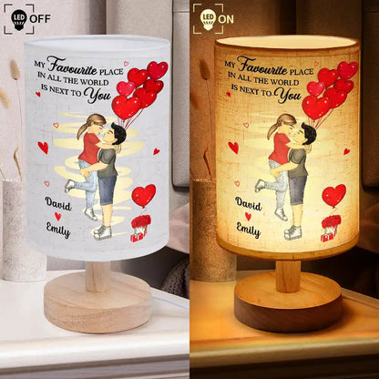 My Favorite Place In All The World - Personalized Fabric Lamp