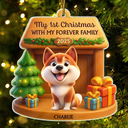 My First Christmas With My Forever Family - Personalized Custom Shaped Acrylic Ornament