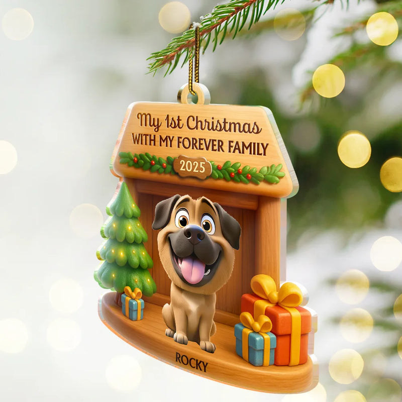 My First Christmas With My Forever Family - Personalized Custom Shaped Acrylic Ornament